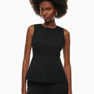 Aritzia Black Peplum Blouse
